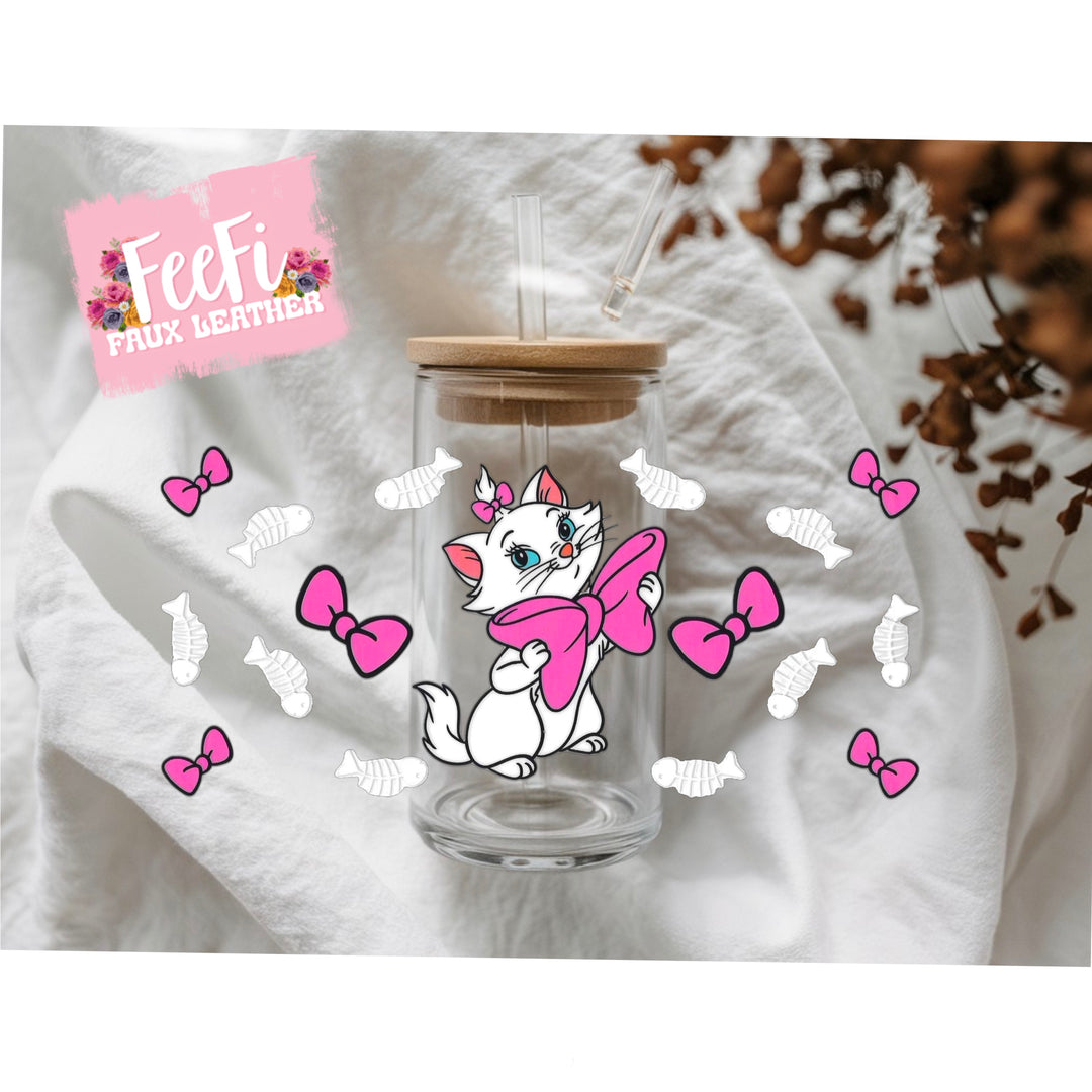 Marie The Cat UV DTF Cup Wrap – Easy Cup Wrap for Tumblers & Projects FeeFiFauxLeather