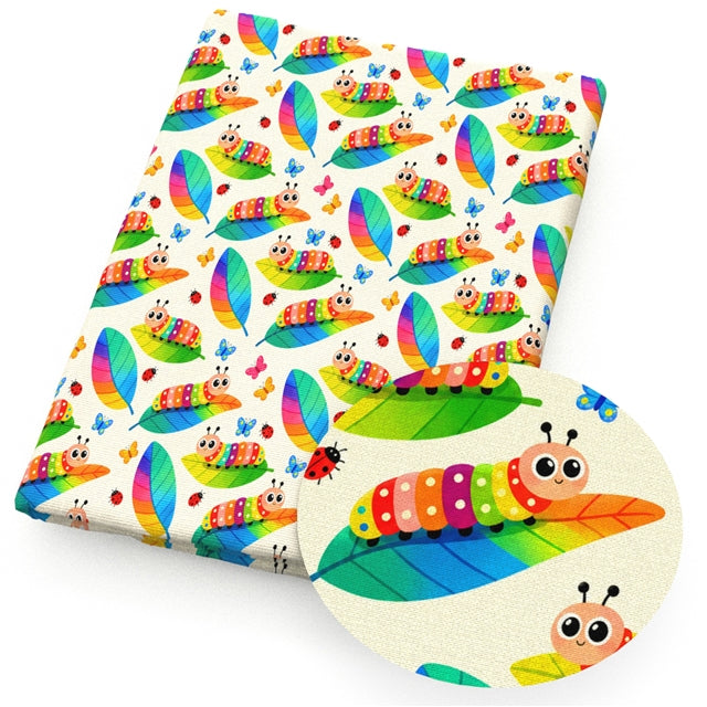 Caterpillar Animal Printed Faux Leather Sheet FeeFiFauxLeather
