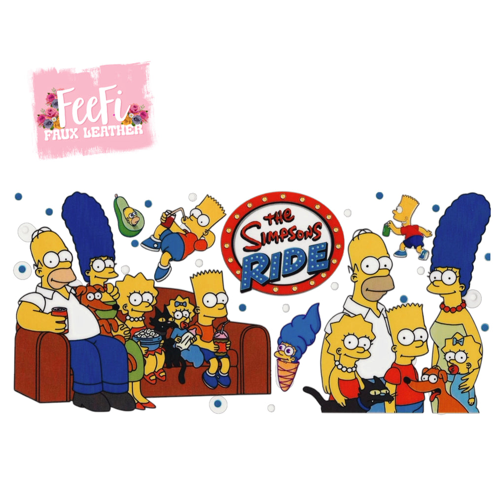 Simpsons UV DTF Cup Wrap – Easy Cup Wrap for Tumblers & Projects FeeFiFauxLeather