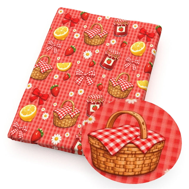 Strawberry Printed Faux Leather Sheet FeeFiFauxLeather