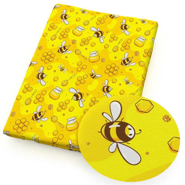 Bumble Bees Printed Faux Leather Sheet FeeFiFauxLeather