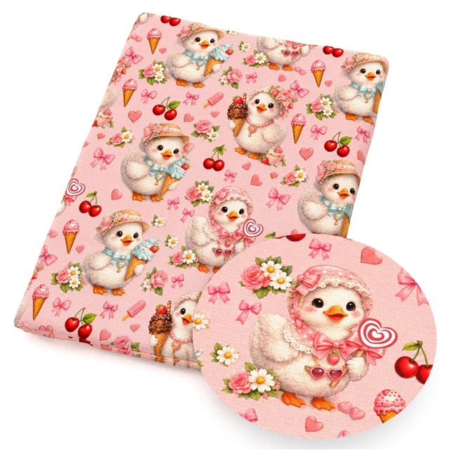 Cute Baby Chick Printed Faux Leather Sheet FeeFiFauxLeather