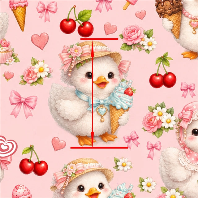 Cute Baby Chick Printed Faux Leather Sheet FeeFiFauxLeather