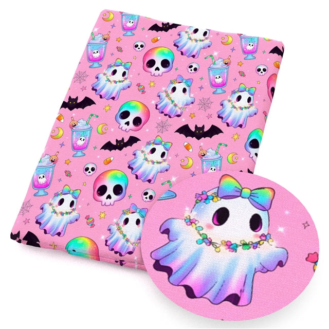 Pretty Little Phantom Ghost Printed Faux Leather Sheet FeeFiFauxLeather