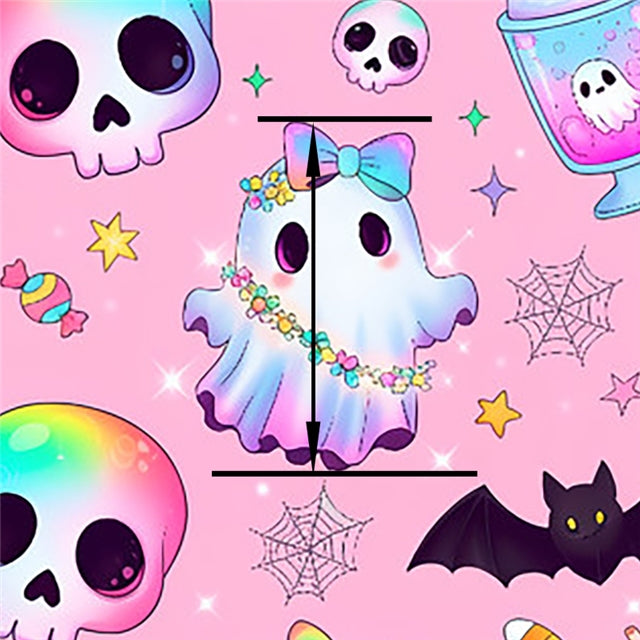 Pretty Little Phantom Ghost Printed Faux Leather Sheet FeeFiFauxLeather
