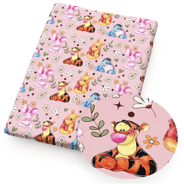Tigger & Friends Pooh Bear Printed Faux Leather Sheet FeeFiFauxLeather