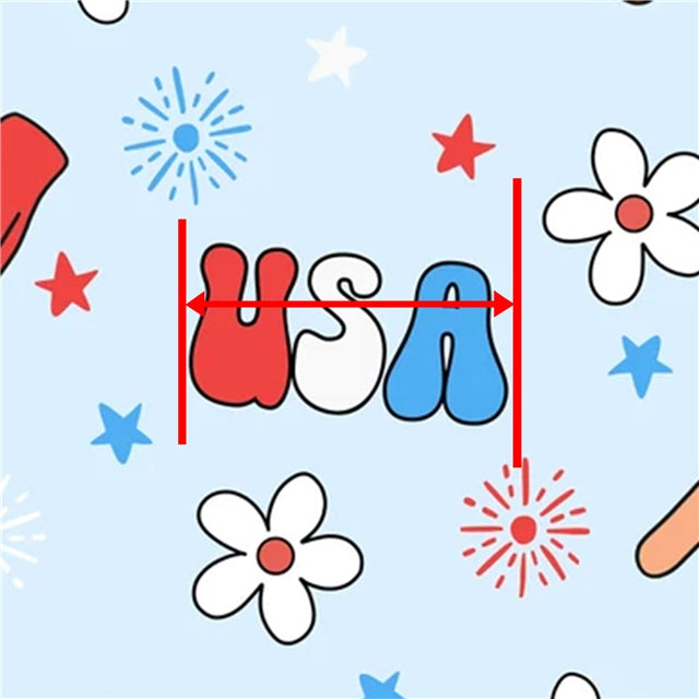 Red White and Blue July 4th Printed Faux Leather Sheet FeeFiFauxLeather