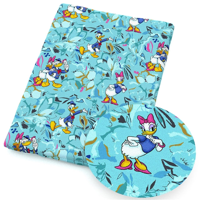 Daisy Duck Donald Printed Faux Leather Sheet FeeFiFauxLeather
