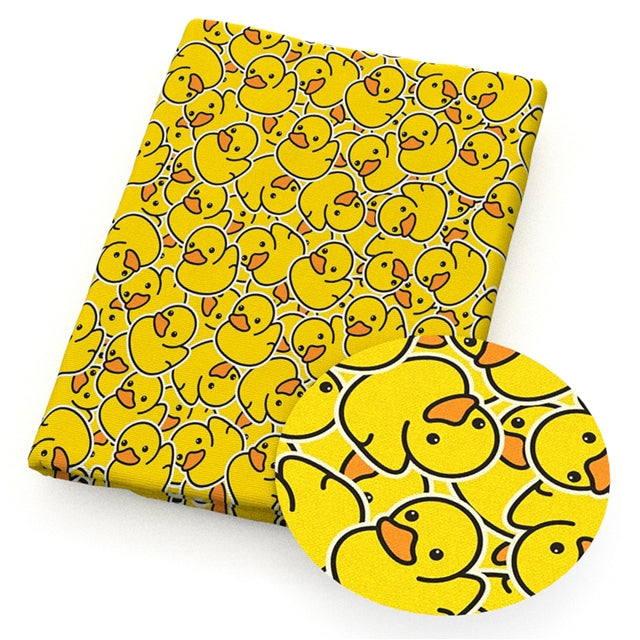 Ducks Rubber Ducks Printed Faux Leather Sheet FeeFiFauxLeather