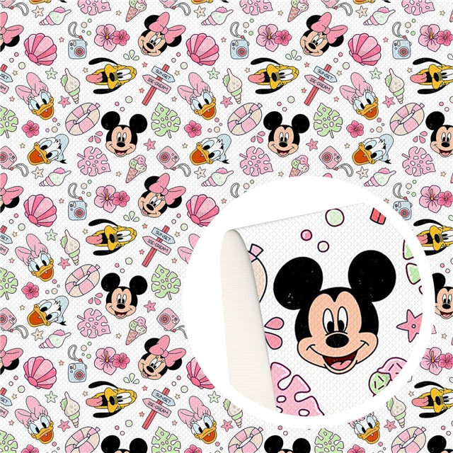 Mouse Printed Faux Leather Sheet FeeFiFauxLeather