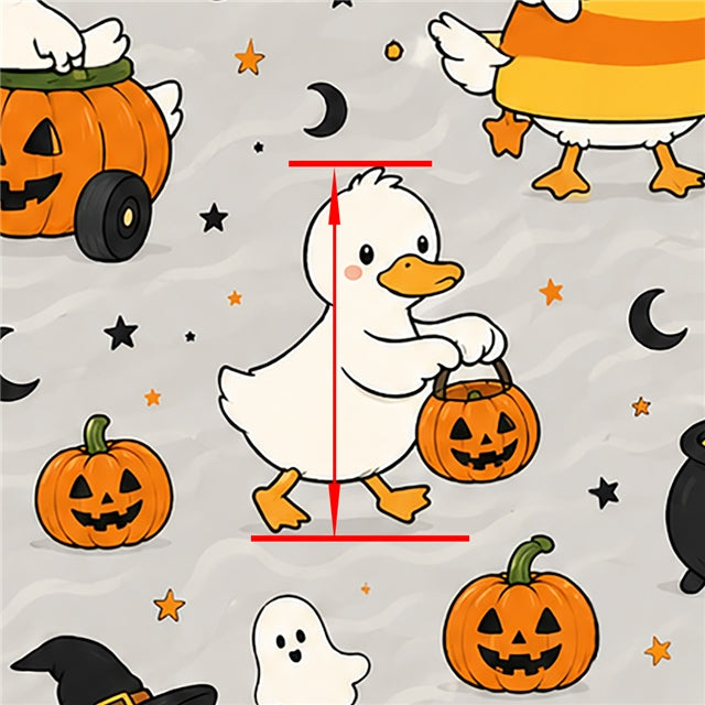 Trick-or-Quack Duck Halloween Printed Faux Leather Sheet FeeFiFauxLeather
