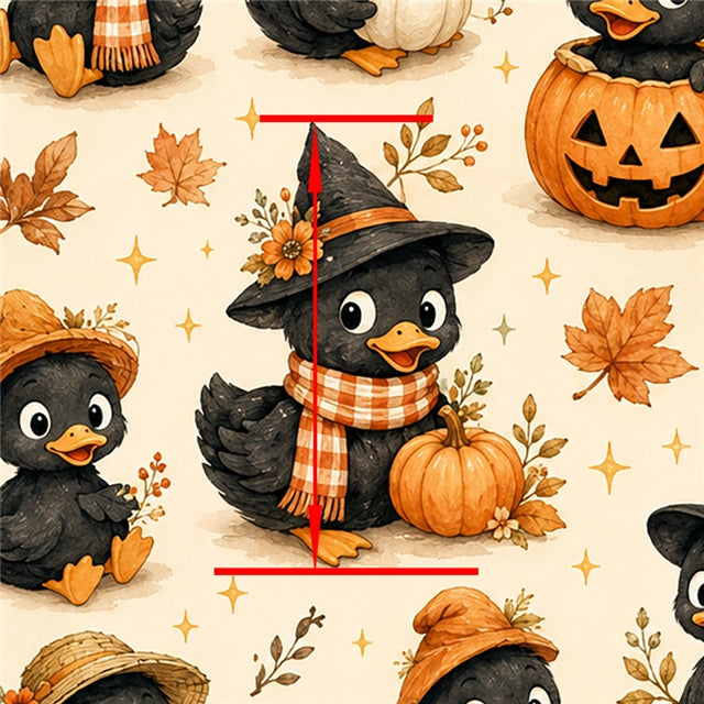 Quackin’ into Fall Duck Pumpkin Printed Faux Leather Sheet FeeFiFauxLeather