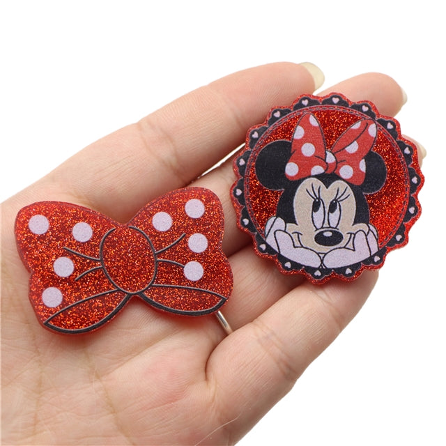 Minnie Fine Glitter Resin Acrylic 5 piece set FeeFiFauxLeather