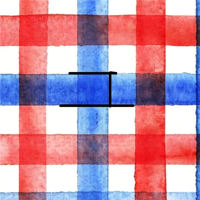 Red White & Blue Plaid Printed Faux Leather Sheet FeeFiFauxLeather