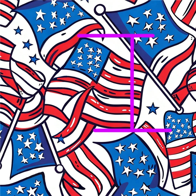 Red White and Blue July 4th Printed Faux Leather Sheet FeeFiFauxLeather
