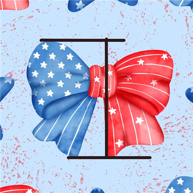 Red White and Blue July 4th Printed Faux Leather Sheet FeeFiFauxLeather