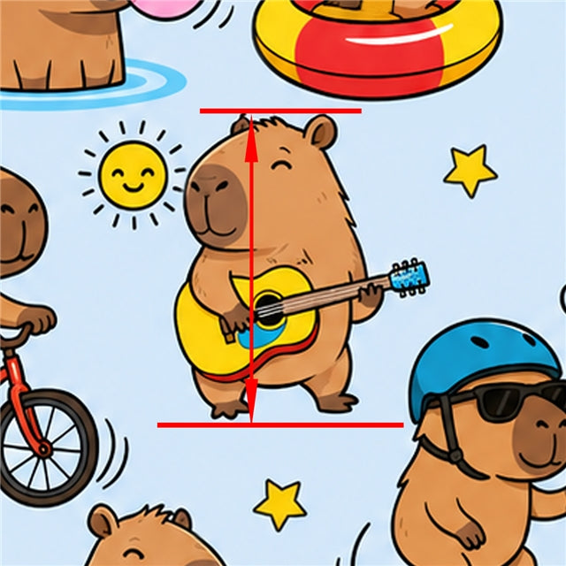 Capy Summer Fun ☀️ Capybaras Printed Faux Leather Sheet FeeFiFauxLeather