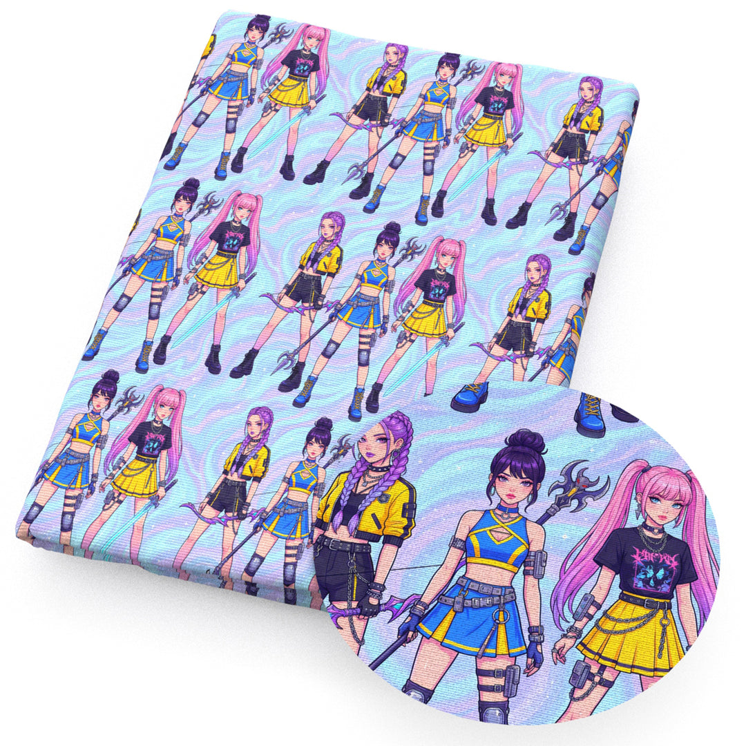 K-Pop Huntrx Printed Faux Leather Sheet FeeFiFauxLeather