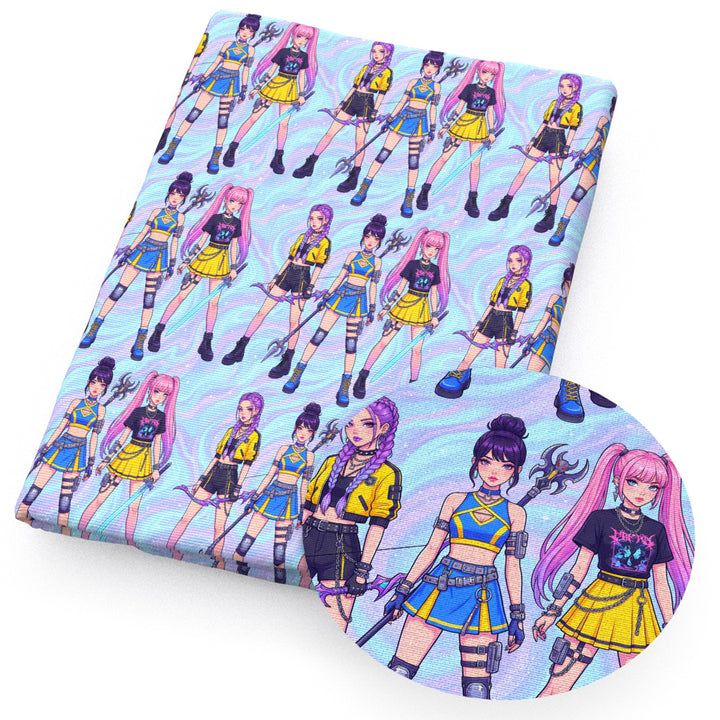 K-Pop Huntrx Printed Faux Leather Sheet FeeFiFauxLeather