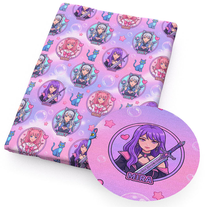K-Pop Huntrx Printed Faux Leather Sheet FeeFiFauxLeather