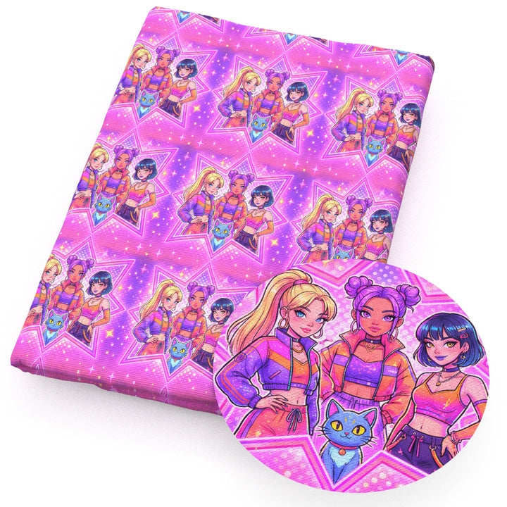 K-Pop Huntrx Printed Faux Leather Sheet FeeFiFauxLeather