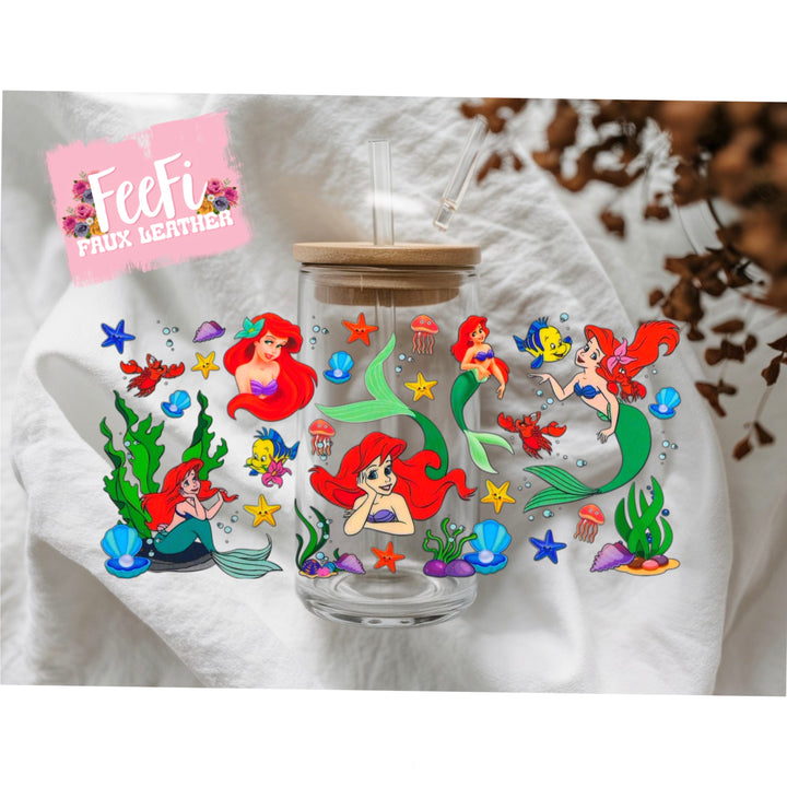 Mermaid UV DTF Cup Wrap – Easy Cup Wrap for Tumblers & Project FeeFiFauxLeather