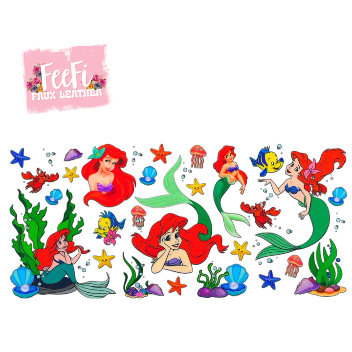 Mermaid UV DTF Cup Wrap – Easy Cup Wrap for Tumblers & Project FeeFiFauxLeather