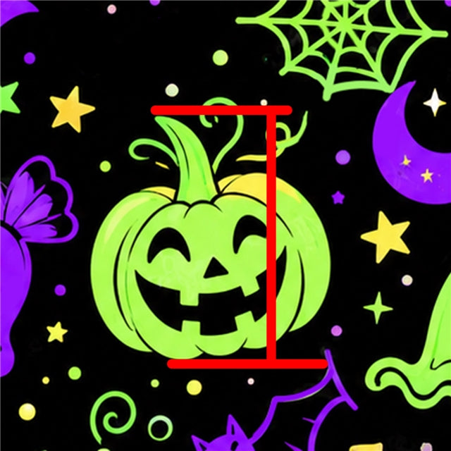 Halloween Neon Pumpkins Printed Faux Leather Sheet FeeFiFauxLeather