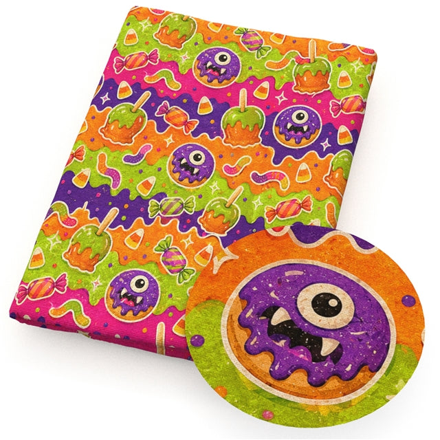 Halloween MonsterTreats Bullet Printed Fabric FeeFiFauxLeather