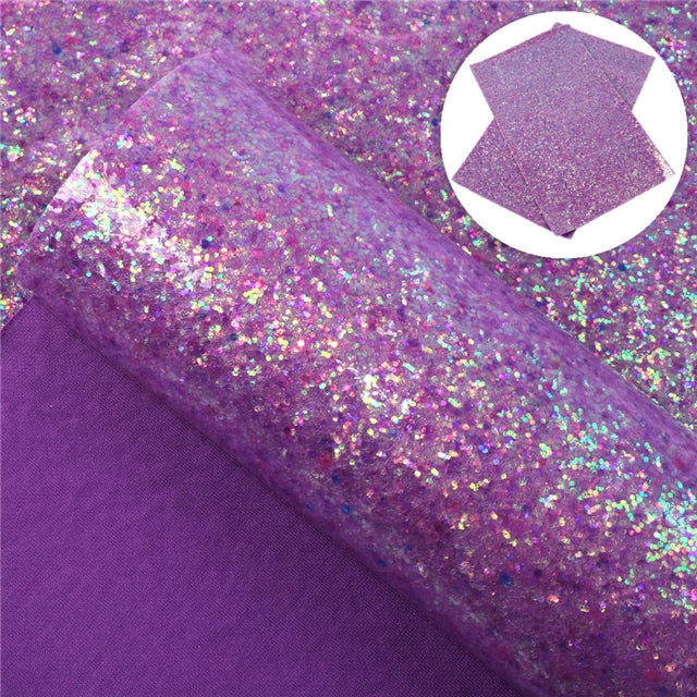 Chunky Glitter Printed Faux Leather Print Sheet FeeFiFauxLeather