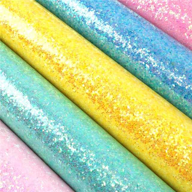 Chunky Glitter Printed Faux Leather Print Sheet FeeFiFauxLeather