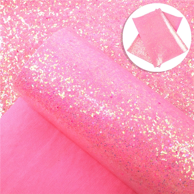 Chunky Glitter Printed Faux Leather Print Sheet FeeFiFauxLeather