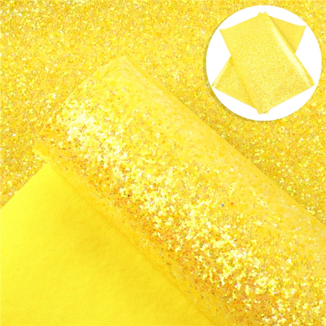 Chunky Glitter Printed Faux Leather Print Sheet FeeFiFauxLeather