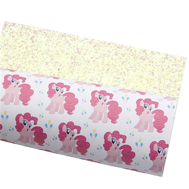 Pony Character Glitter Double Sided Faux Leather Sheet FeeFiFauxLeather