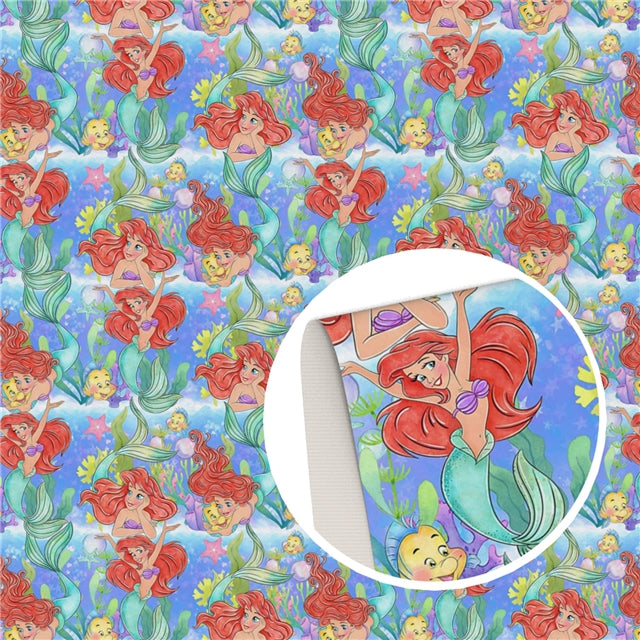 Mermaid Print Faux Leather Sheet FeeFiFauxLeather