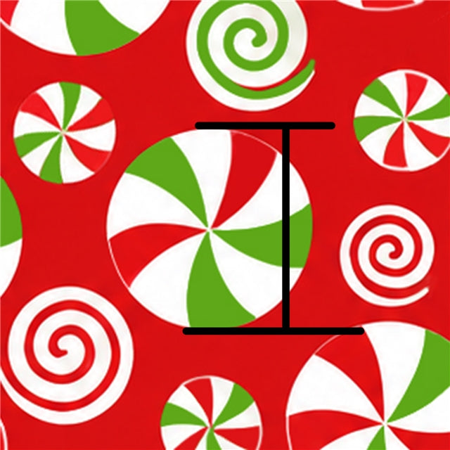 Christmas Peppermint Candy Swirls 🍬🎄  Print Faux Leather Sheet FeeFiFauxLeather