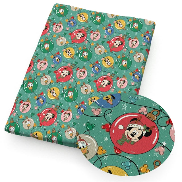Mouse Christmas Print Faux Leather Sheet FeeFiFauxLeather