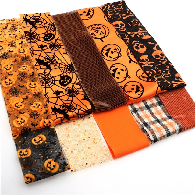 Halloween Polyester Cotton Fabric Strips – 10-Piece Set Jelly Roll FeeFiFauxLeather