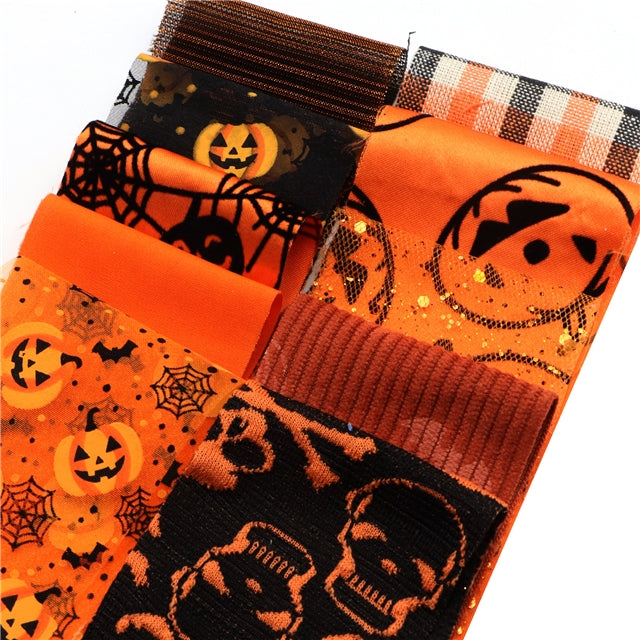 Halloween Polyester Cotton Fabric Strips – 10-Piece Set Jelly Roll FeeFiFauxLeather