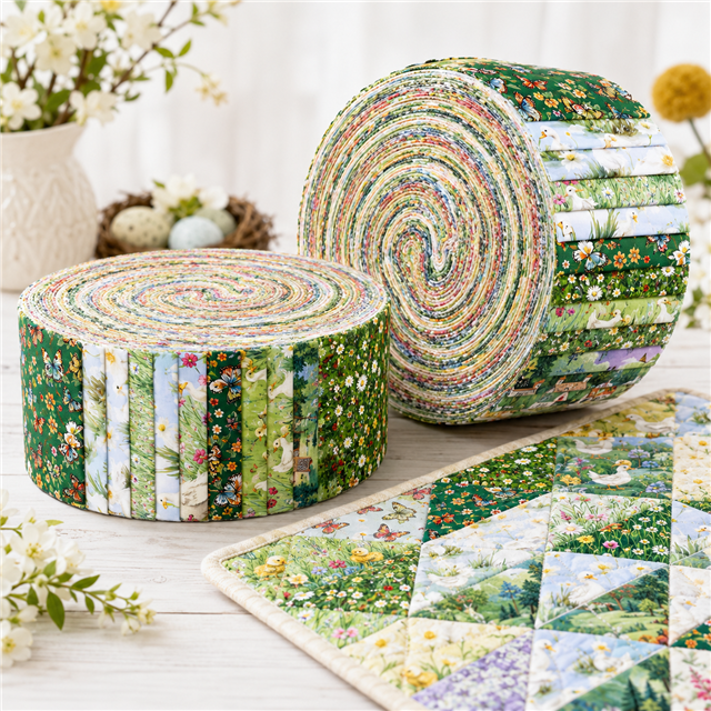 Ducks Polyester Cotton Fabric Strips – 10-Piece Set Jelly Roll FeeFiFauxLeather