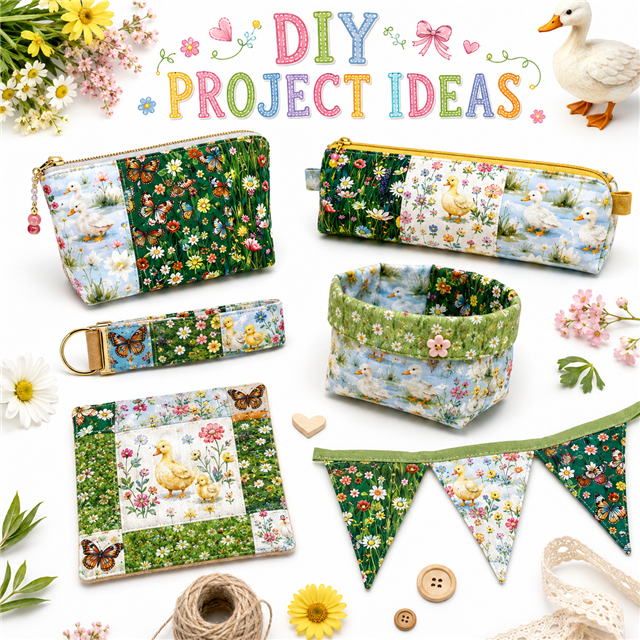 Ducks Polyester Cotton Fabric Strips – 10-Piece Set Jelly Roll FeeFiFauxLeather