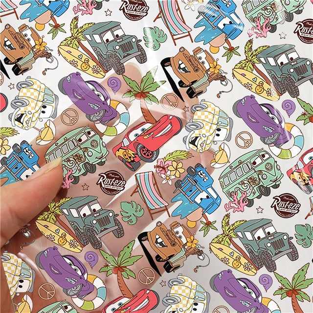 Cars Printed Faux Leather Sheet FeeFiFauxLeather