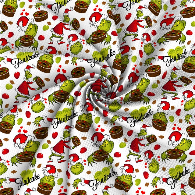 The Grinch Christmas Pink Printed Fabric FeeFiFauxLeather