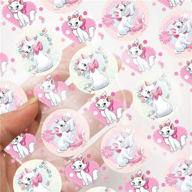 Marie Aristocat Kitten Cat Printed Faux Leather Sheet FeeFiFauxLeather