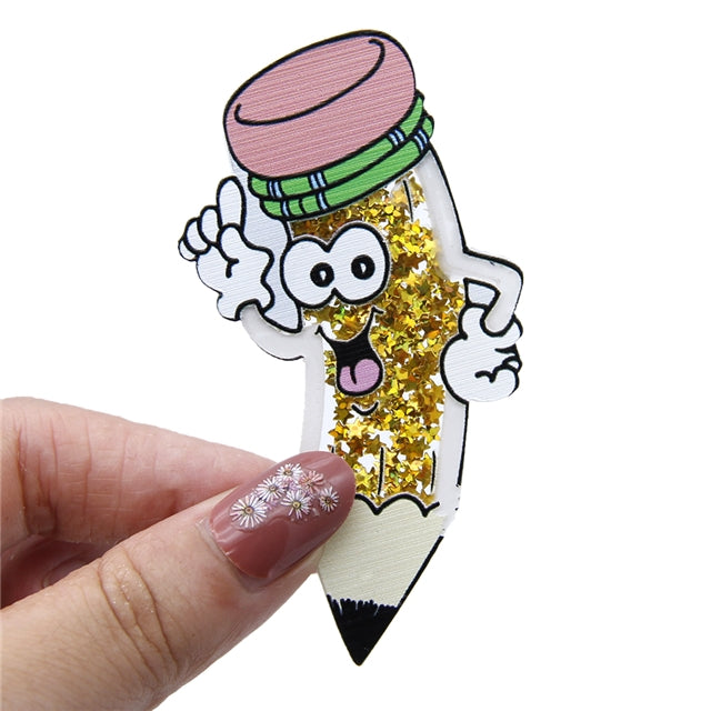Back To School Quicksand Sequin Resin FeeFiFauxLeather