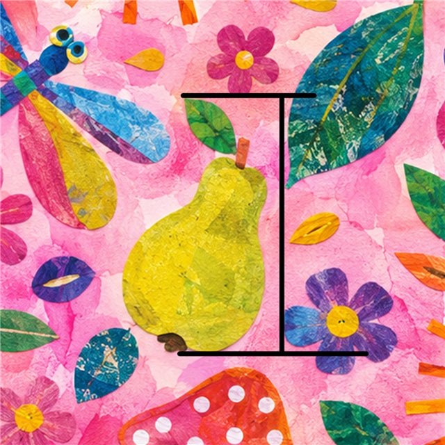 Tropical Fruit & Bug Garden 🍋🪲🌸 Printed Faux Leather Sheet FeeFiFauxLeather