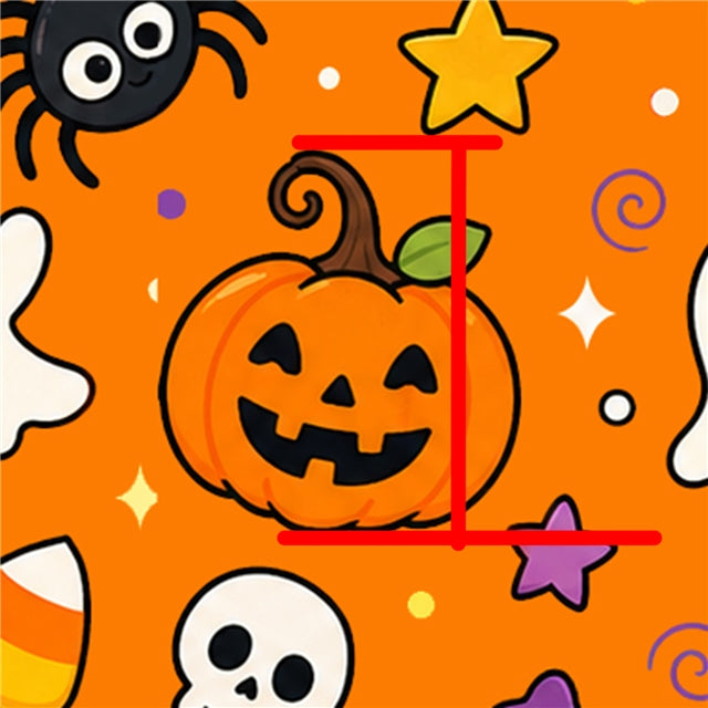 Halloween Pumpkins & Ghost Printed Faux Leather Sheet FeeFiFauxLeather
