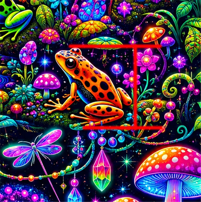 Colorful Mushroom Forest Printed Faux Leather Sheet FeeFiFauxLeather