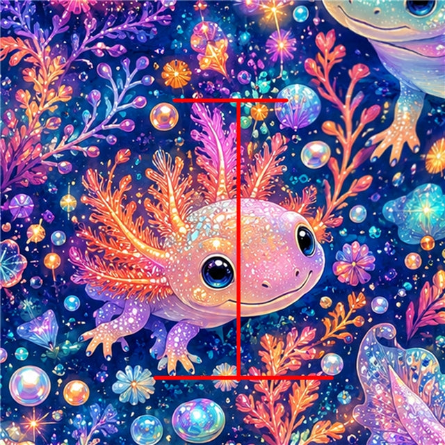 Axolotl Printed Faux Leather Sheet FeeFiFauxLeather
