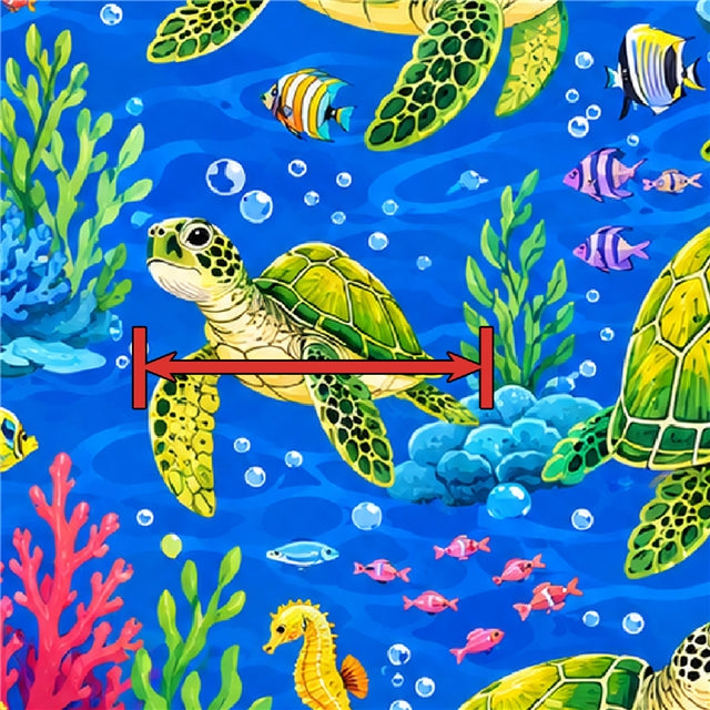 Sea Turtles Ocean Printed Faux Leather Sheet FeeFiFauxLeather